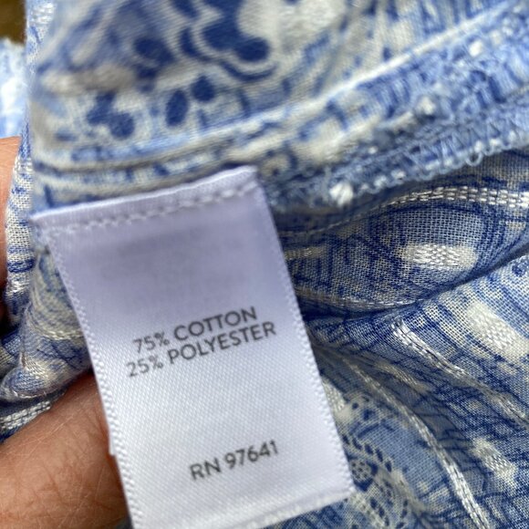 Jjill cotton/poly blue summer blouse size small - Picture 4 of 5